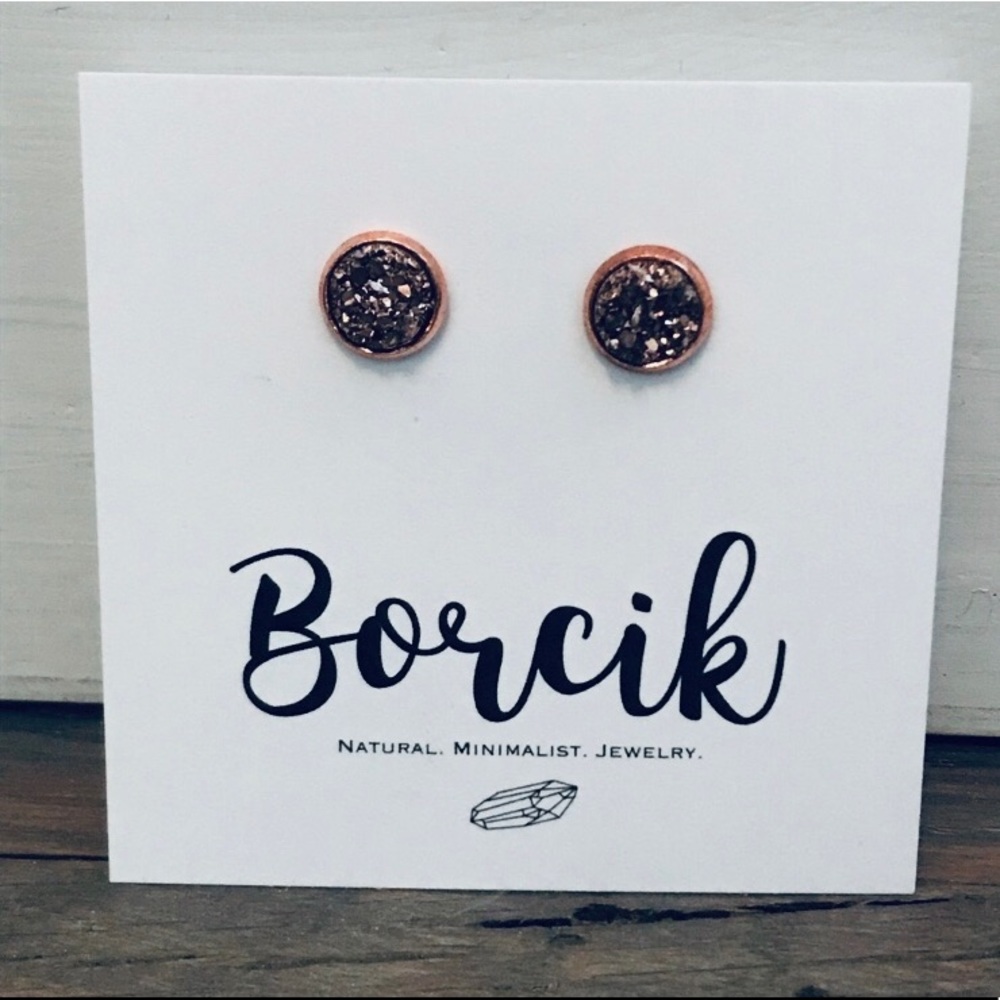 ❌SOLD❌Rose gold druzzy earrings